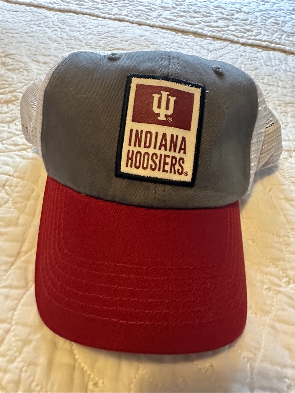 Indiana Hoosiers Gray and Red Mesh Back Trucker Hat